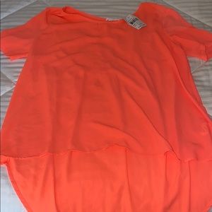 Hi-low coral blouse